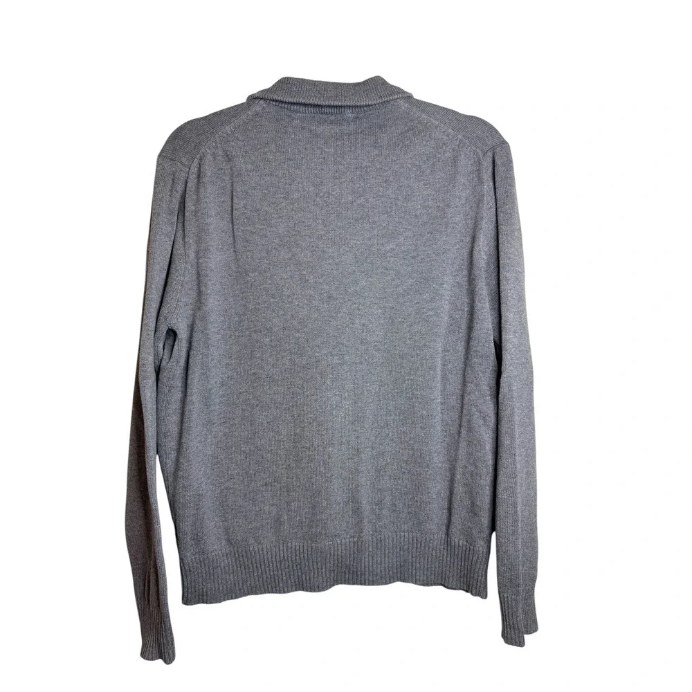 Vintage J. Crew Quarter Zip Sweater Gray‎ 100% Cotton Mock Neck Pullover Men M